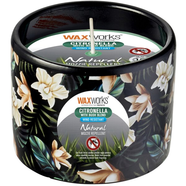 Waxworks Exotic Florals Citronella Candle With Bush Blend Each