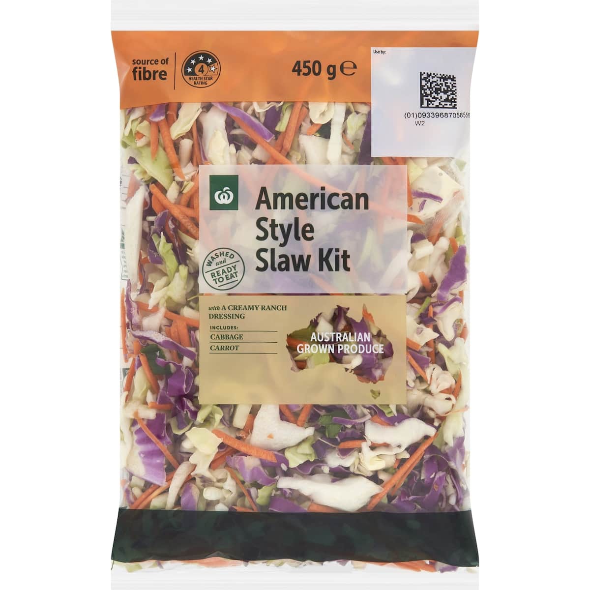 Woolworths American Style Cole Slaw Kit 450g bunch