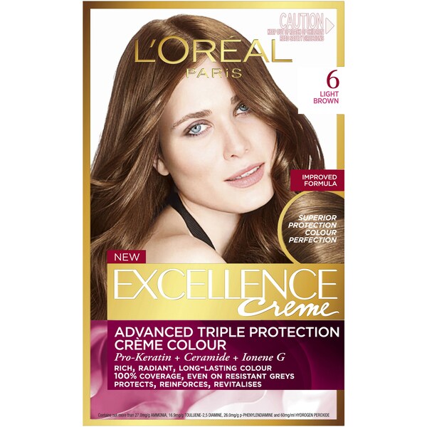 L'Oreal Paris Excellence Creme 6 Light Brown Each