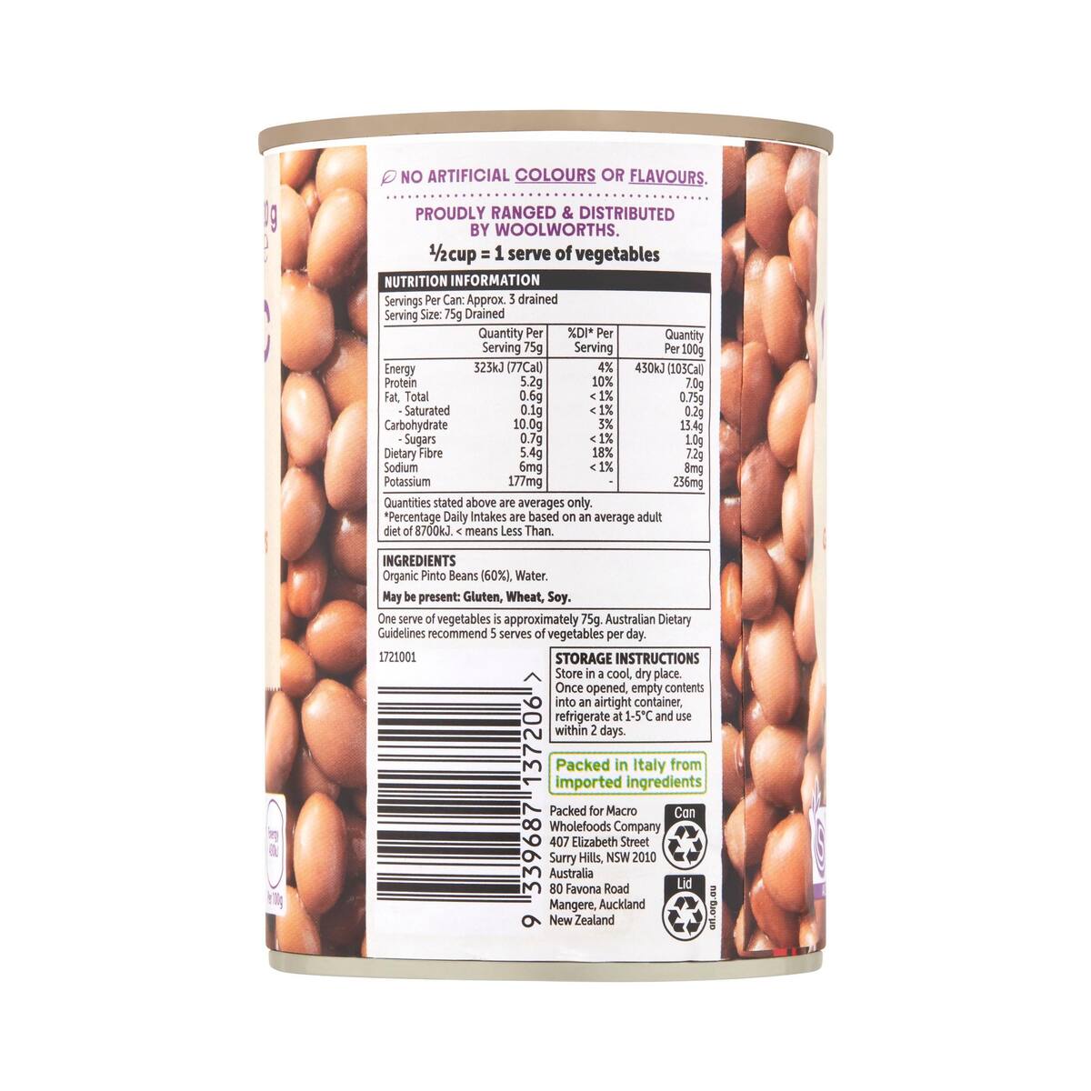Macro Organic Pinto Beans 420g bunch