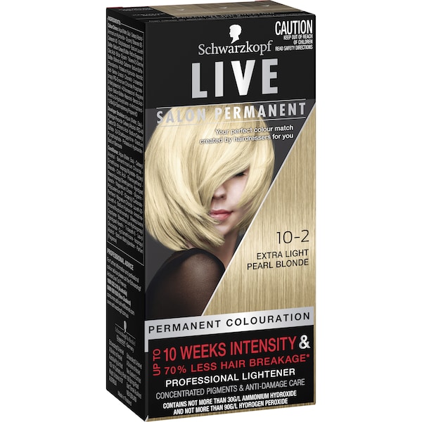 Schwarzkopf Live Salon Hair Colour 10.2 Extra Light Pearl Blonde each
