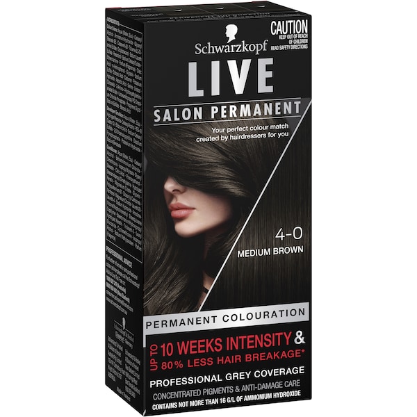 Schwarzkopf Live Salon Hair Colour 4.0 Medium Brown each