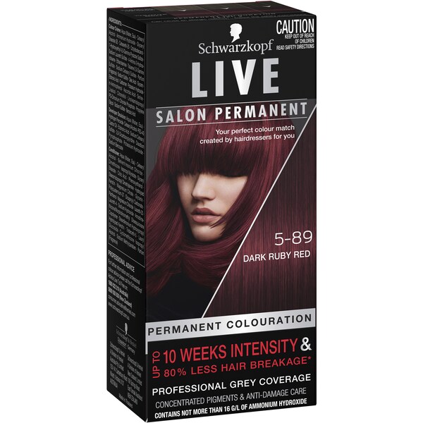 Schwarzkopf Live Salon Hair Colour 5.89 Dark Ruby Red each