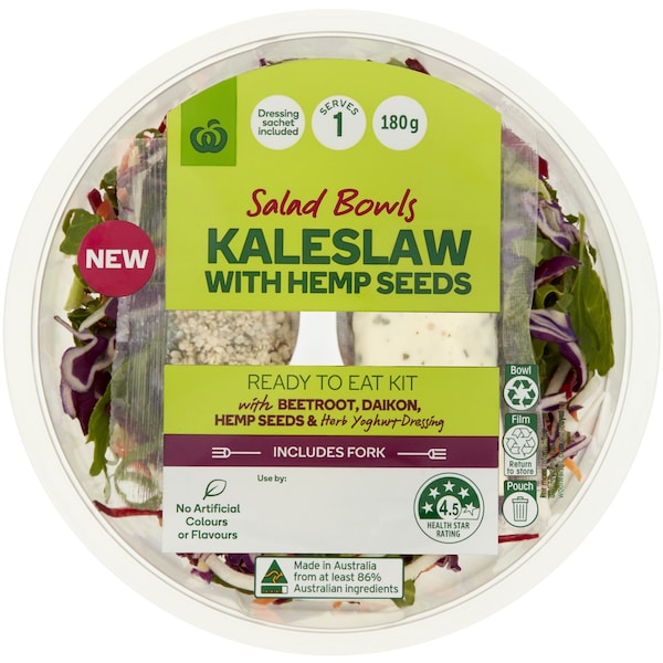 Woolworths Kaleslaw With Hemp Seed Salad Bowl 180g