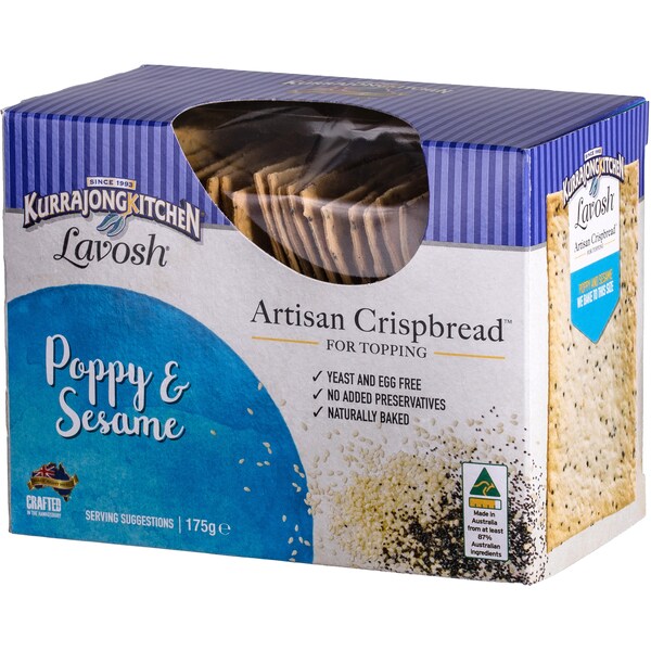Kurrajong Kitchen Poppy & Sesame Crispbread 175g