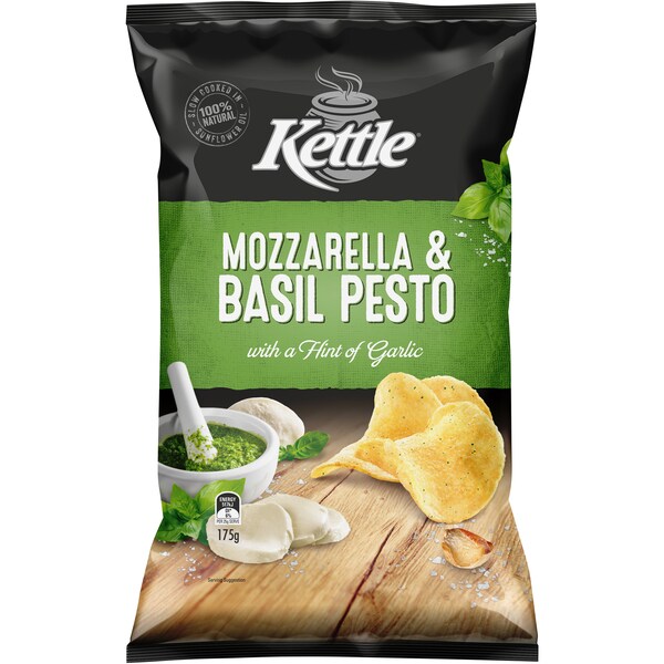 Kettle Mozzarella & Basil Pesto Chips 175g