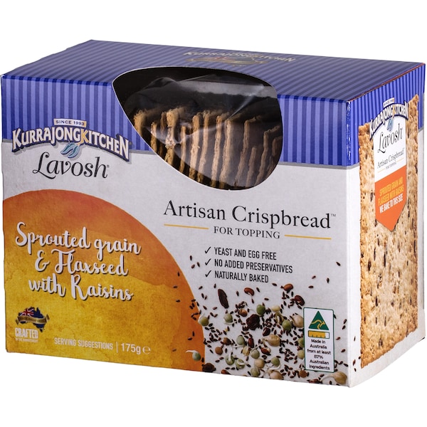 Kurrajong Kitchen Grain & Flaxseed Crispbread  175g