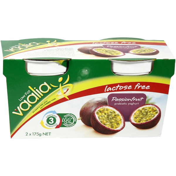 Vaalia Lactose Free Passionfruit Yoghurt 2x175g