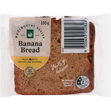 Woolworths Banana Bread Slice 100g Woolworths