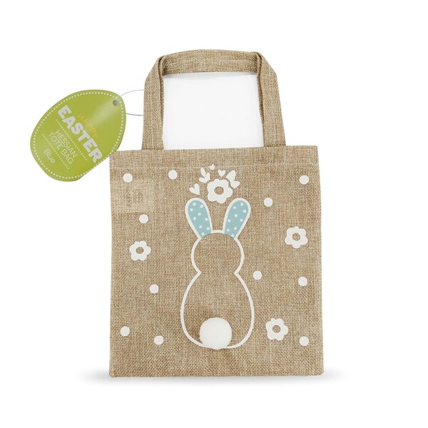 Easter Hessian Tote Bag Blue each