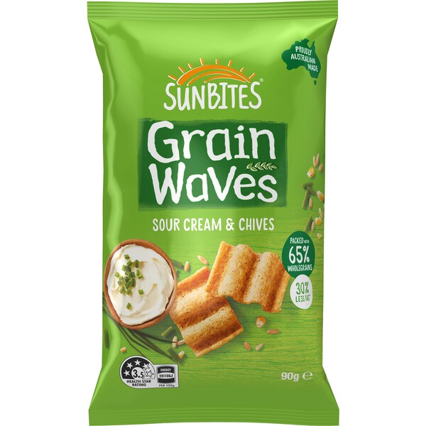 Sunbites Grainwaves Sour Cream and Chives 90g