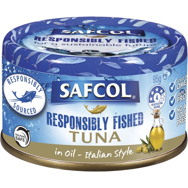 Safcol Responsibly Fished Tuna In Olive Oil 95g
