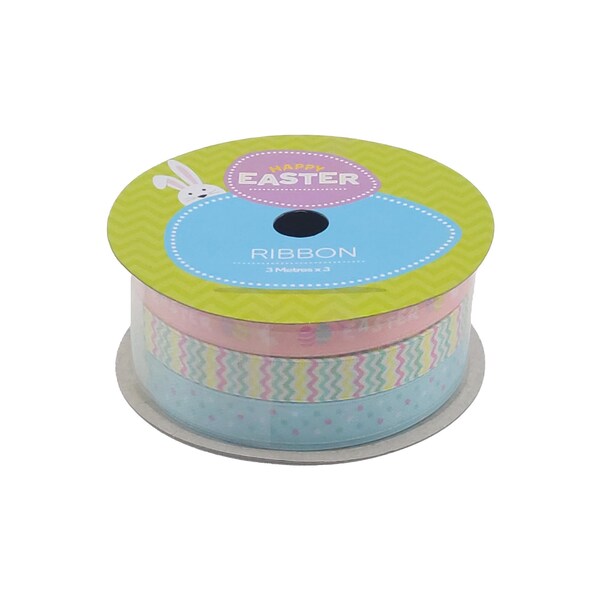 Easter Small Satin Ribbon Patterned 3 pack