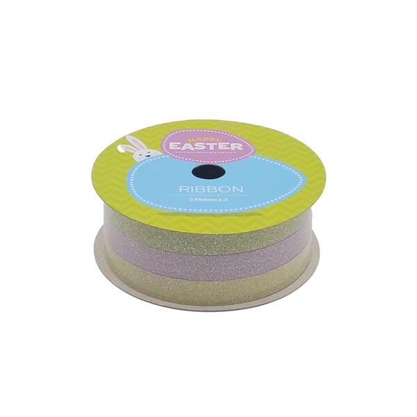 Easter Plastic Ribbon Glitter 3 pack
