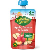 Rafferty's Garden Baby Food Pouch Apple Banana & Peach 4+ Months
