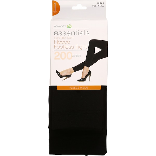 Essentials 200d Footless Black Tights Extra Tall Each
