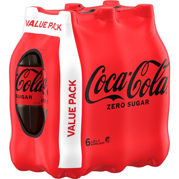 Coca-Cola Zero Sugar Bottles Value 1.25L x 6 pack
