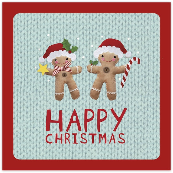 Christmas Boxed Cards - 2 Gingerbread Men Each