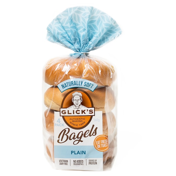 Glicks Plain Bagel 4 pack