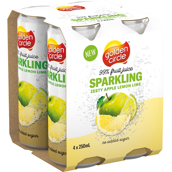 Golden Circle Apple Lemon Lime Sparkling Fruit Juice 4-Pack 250ml x4 Pack