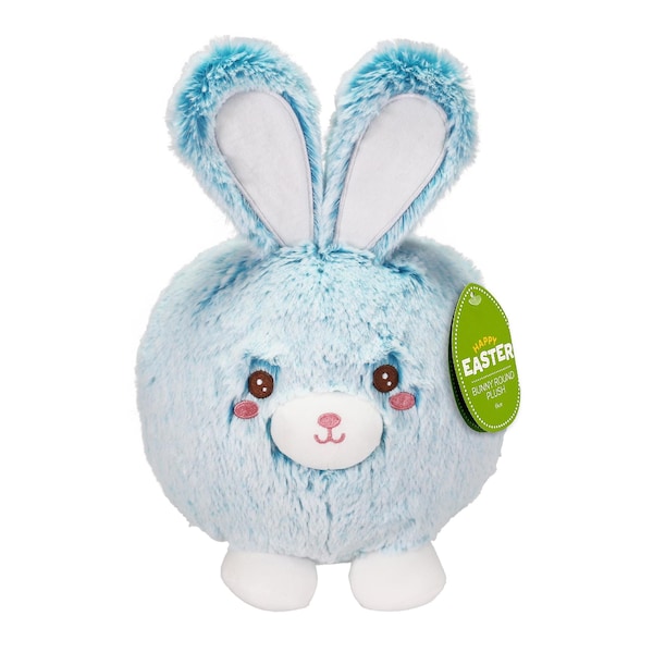Easter Round Plush Bunny Toy Blue each