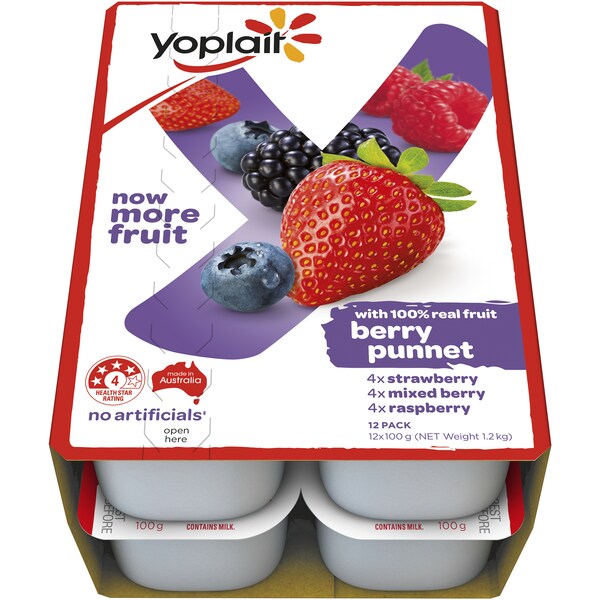 Yoplait Classics Berry Punnet Yoghurt 12x100g