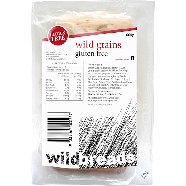 Wild Grain Gluten Free Sliced Bread 600g