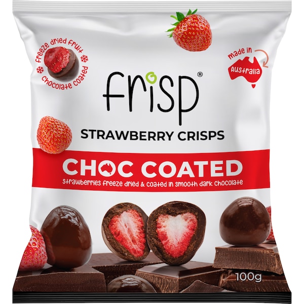 Frisp Strawberries Crisps Chocolate Coated 100g