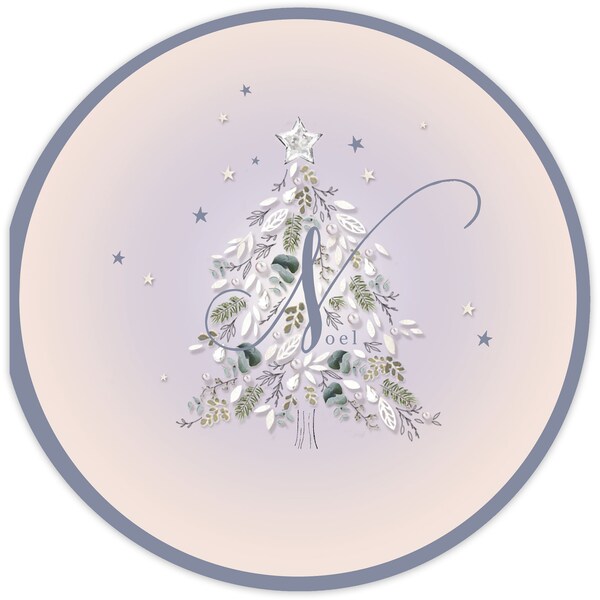 Christmas Boxed Cards - White Xmas Tree  Each