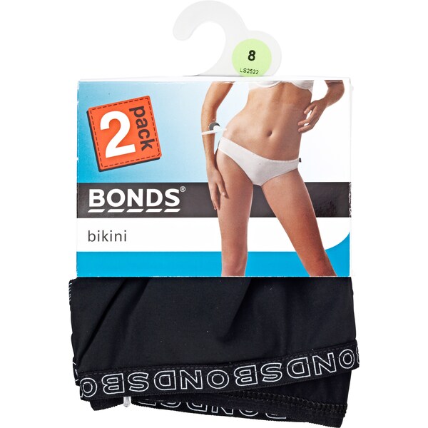 Bonds Womens Underwear Microfibre Bikini Size 8 2 Pack