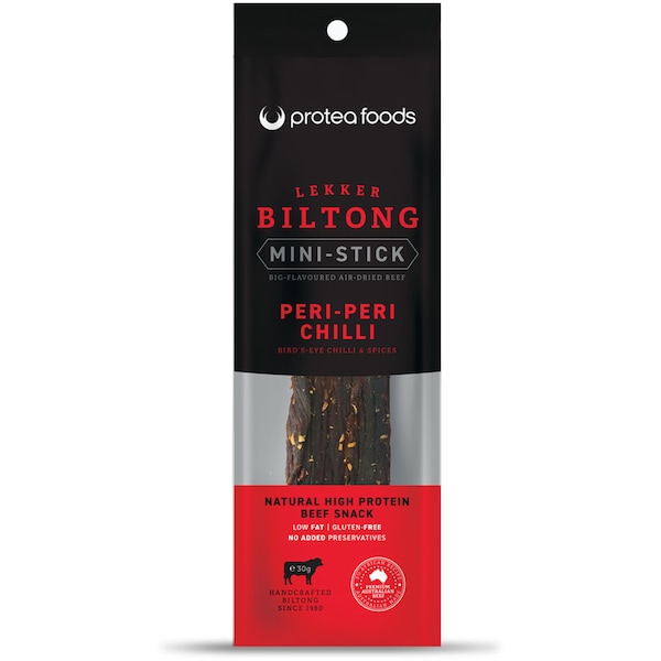 Protea Foods Biltong Peri Peri South African Mini Sticks 30g