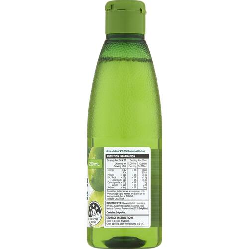 Woolworths Citrus Juice Lime 250ml bunch