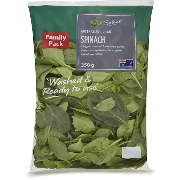 Woolworths Baby Spinach Salad 350g Bag