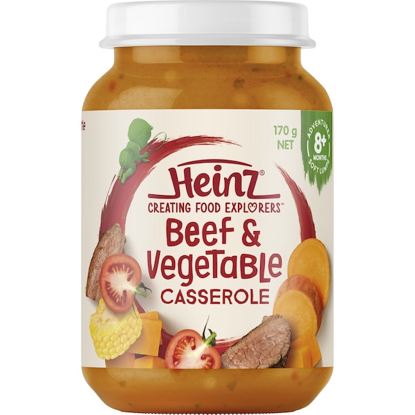 Heinz Beef & Vegetable Casserole Baby Food Jar 8+ Months 170g
