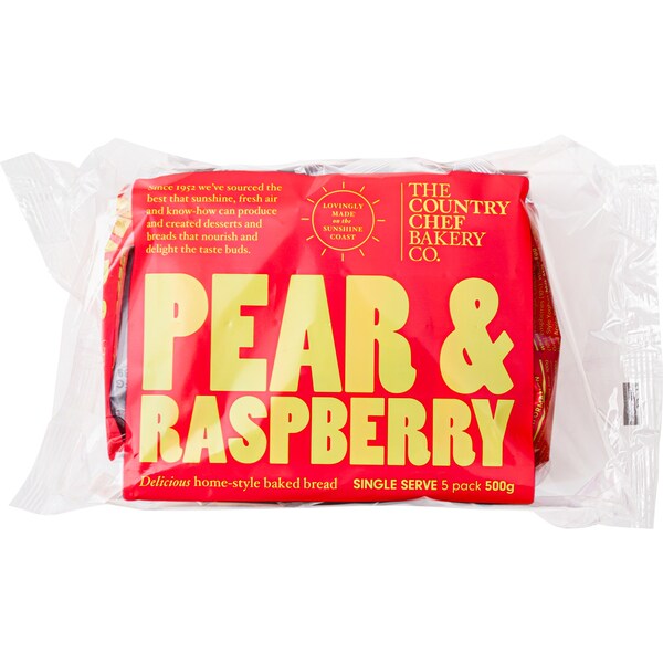 Country Chef Pear & Raspberry Loaf Slices 5 Pack