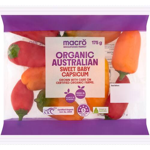 Macro Organic Mini Capsicum `175g | bunch