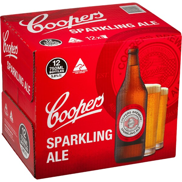 Coopers Sparkling Ale Bottles 750mL x 12 pack