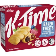 Kellogg's K Time Baked Twists Strawberry & Blueberry Bars