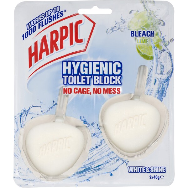 Harpic Hygienic Toilet Cleaner Bleach Lime 2 Pack
