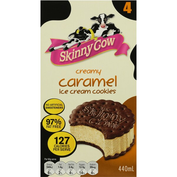 Skinny Cow Ice Cream Cookies Caramel 4pk 440ml
