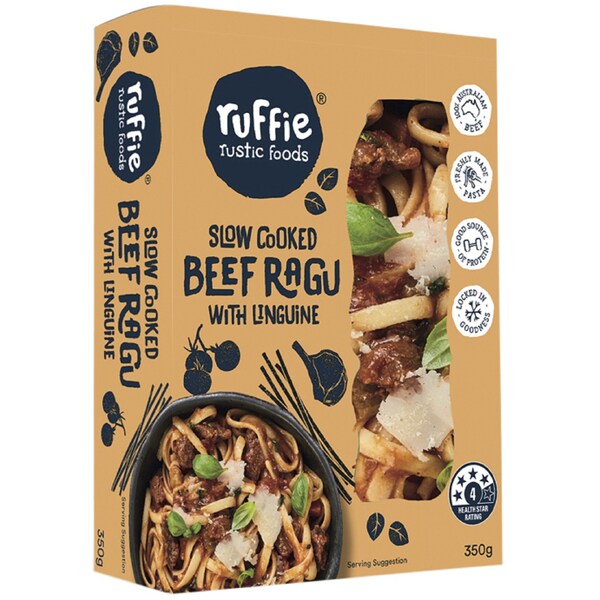 Ruffie Rustic Foods Slow Cooked Beef Ragu With Linguine 350g