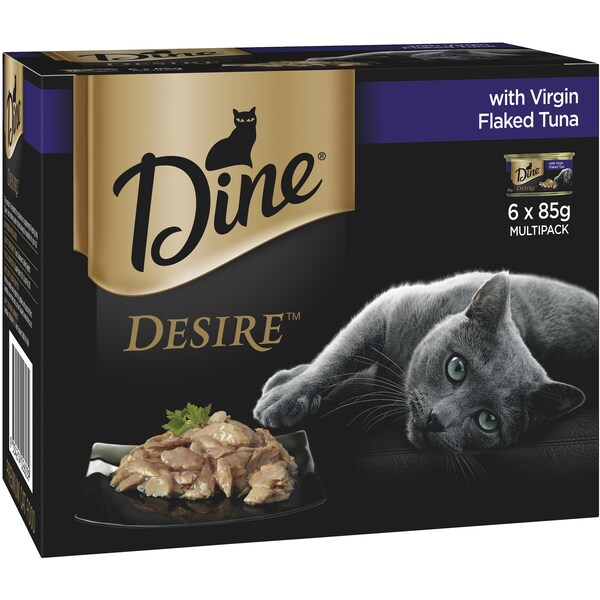 Dine Desire With Virgin Flaked Tuna Wet Cat Food Can 6 Pack