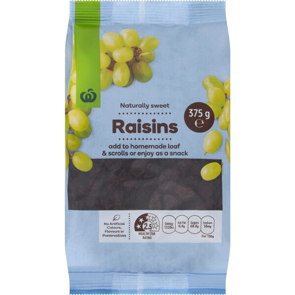 Woolworths Raisins 375g