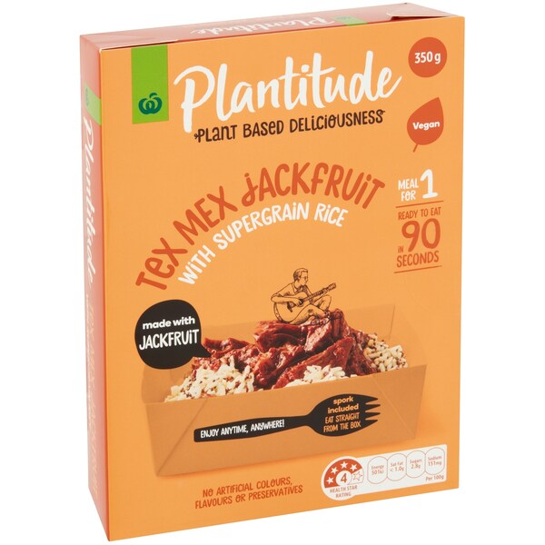 Woolworths Tex Mex Jackfruit With Supergrain Rice 350g