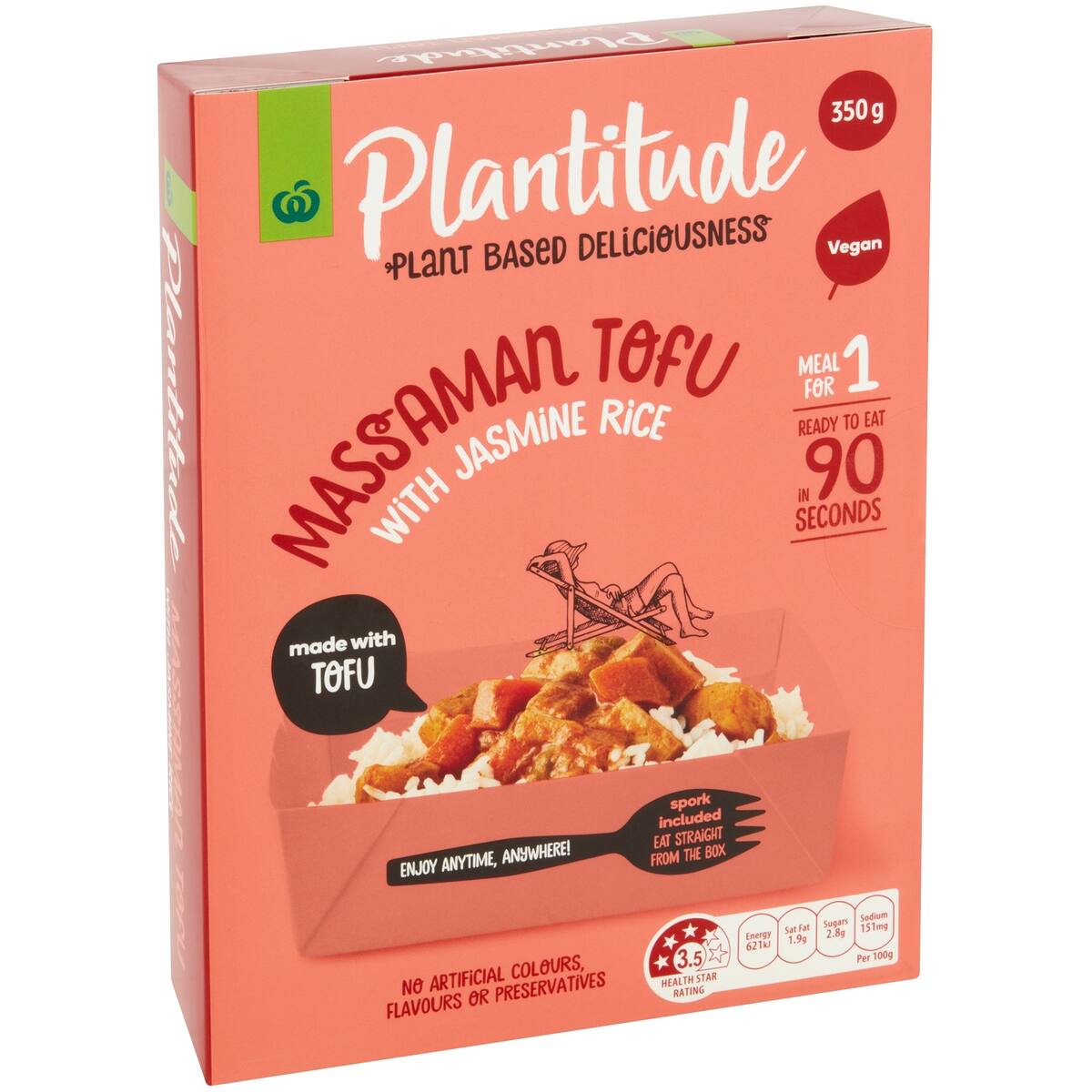 Woolworths Plantitude Massaman Tofu With Jasmine Rice 350g bunch