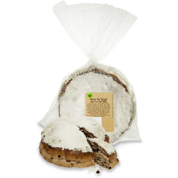 Woolworths Rboston Bun Aisin Bread Spiced & Fruited 500g