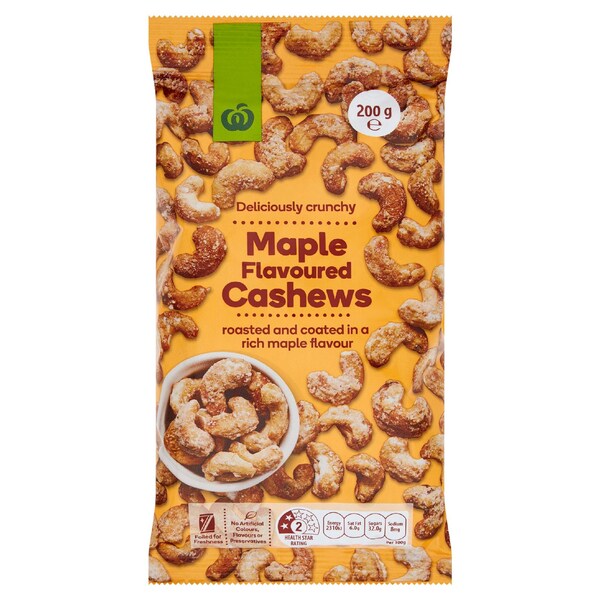 Woolworths Cashews Maple Flavoured 200g