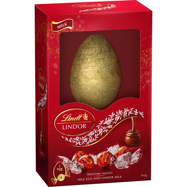 Lindt Easter Milk Chocolate Egg and Lindor Milk Eggs Gift Box 143g