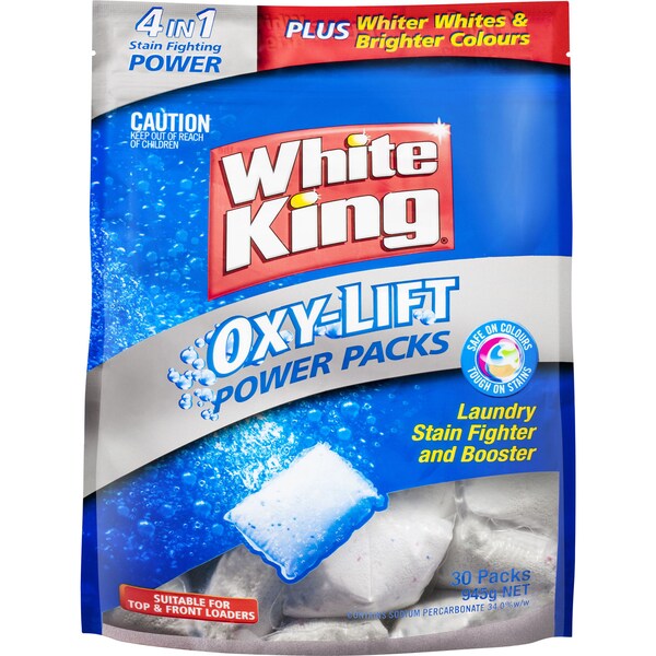 White King Inwash & Soaker Oxy Power Packs 30pk