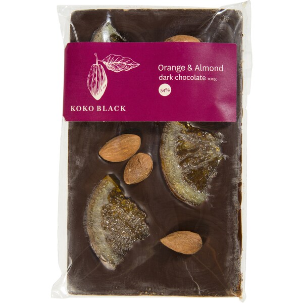 Koko Black Orange And Almond Dark Chocolate Bar 100g